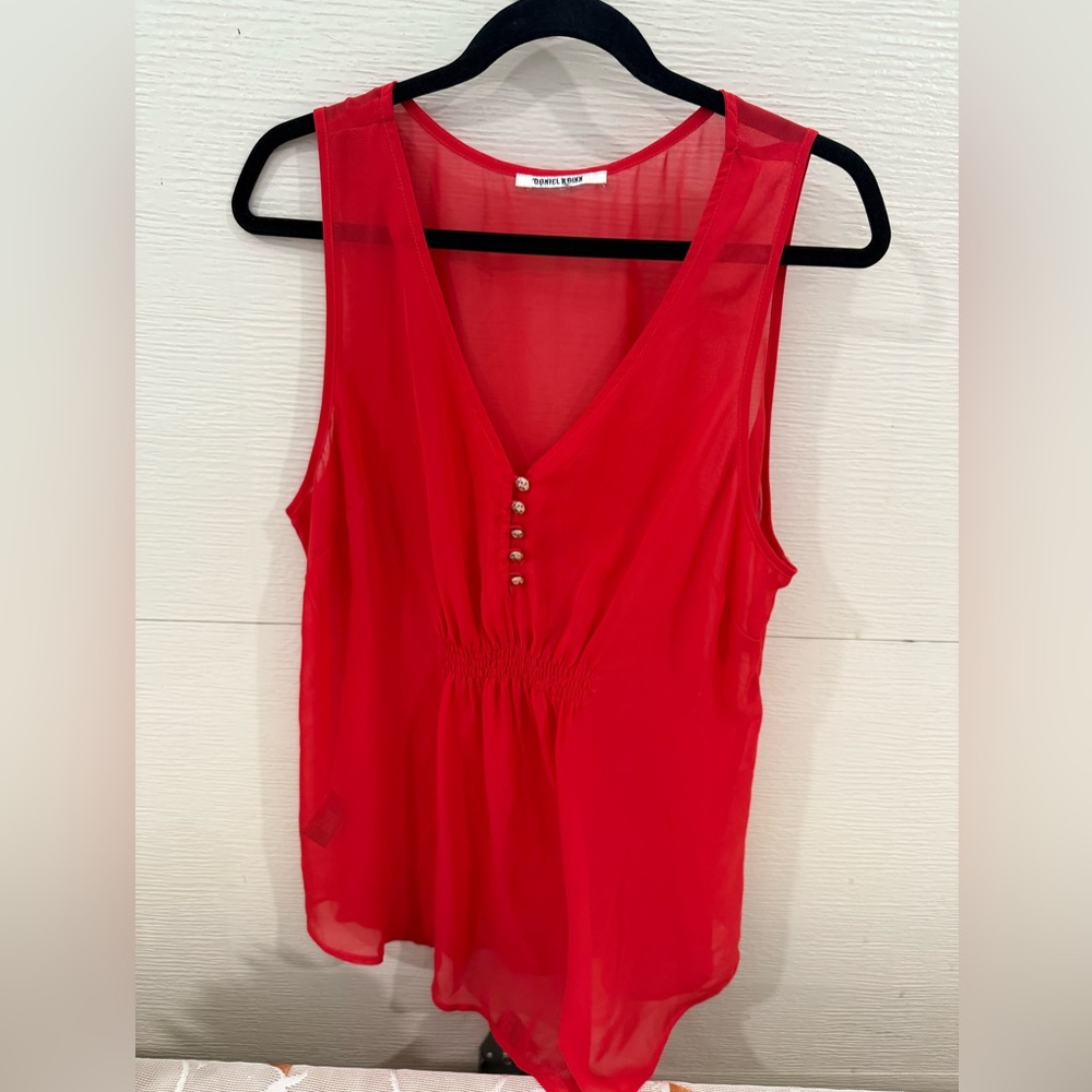 Daniel Rainn Red Sheer Blouse